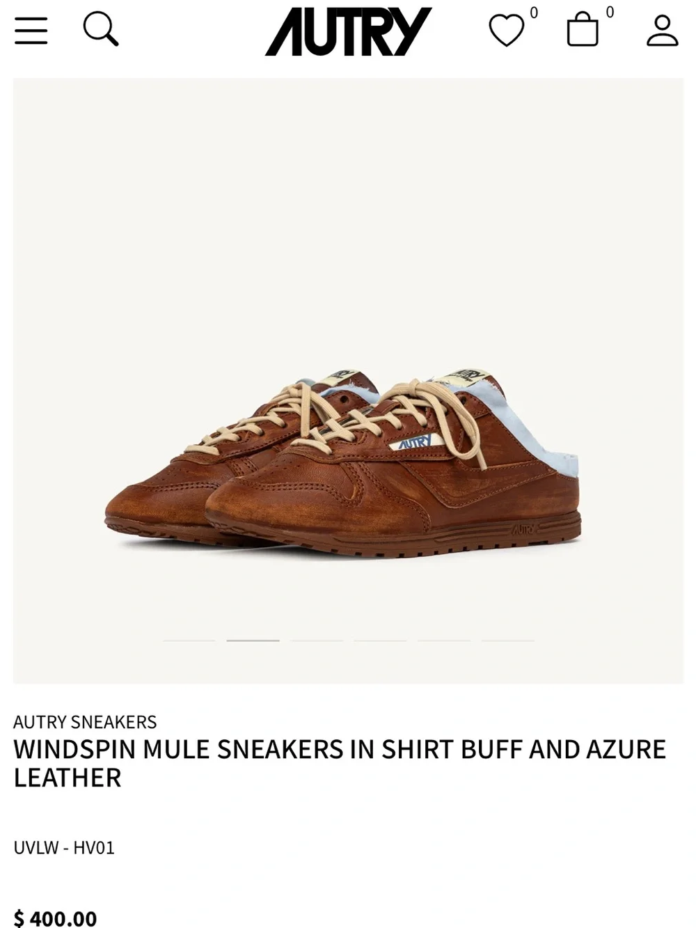 Autry New Brown Leather Lace-Up Women’s Sneakers